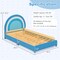 Velvet Kids Twin Bed with Adjustable Headboard Sturdy Wooden Frame and Soft Upholstery